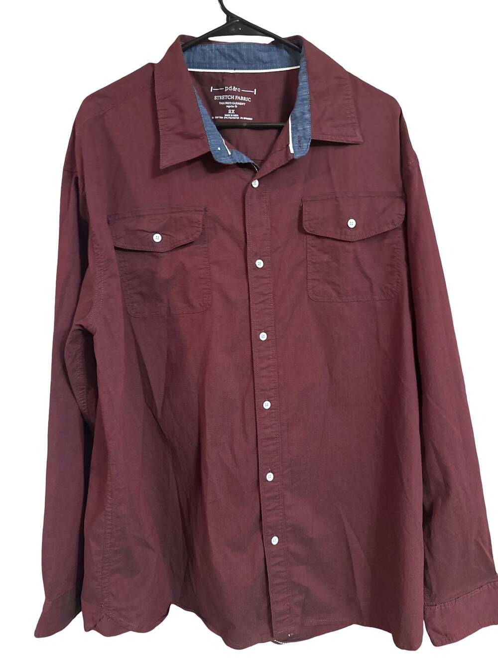 pd&c Stretch Fabric Long Sleeve Button Down Shirt 2X